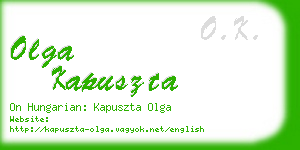 olga kapuszta business card